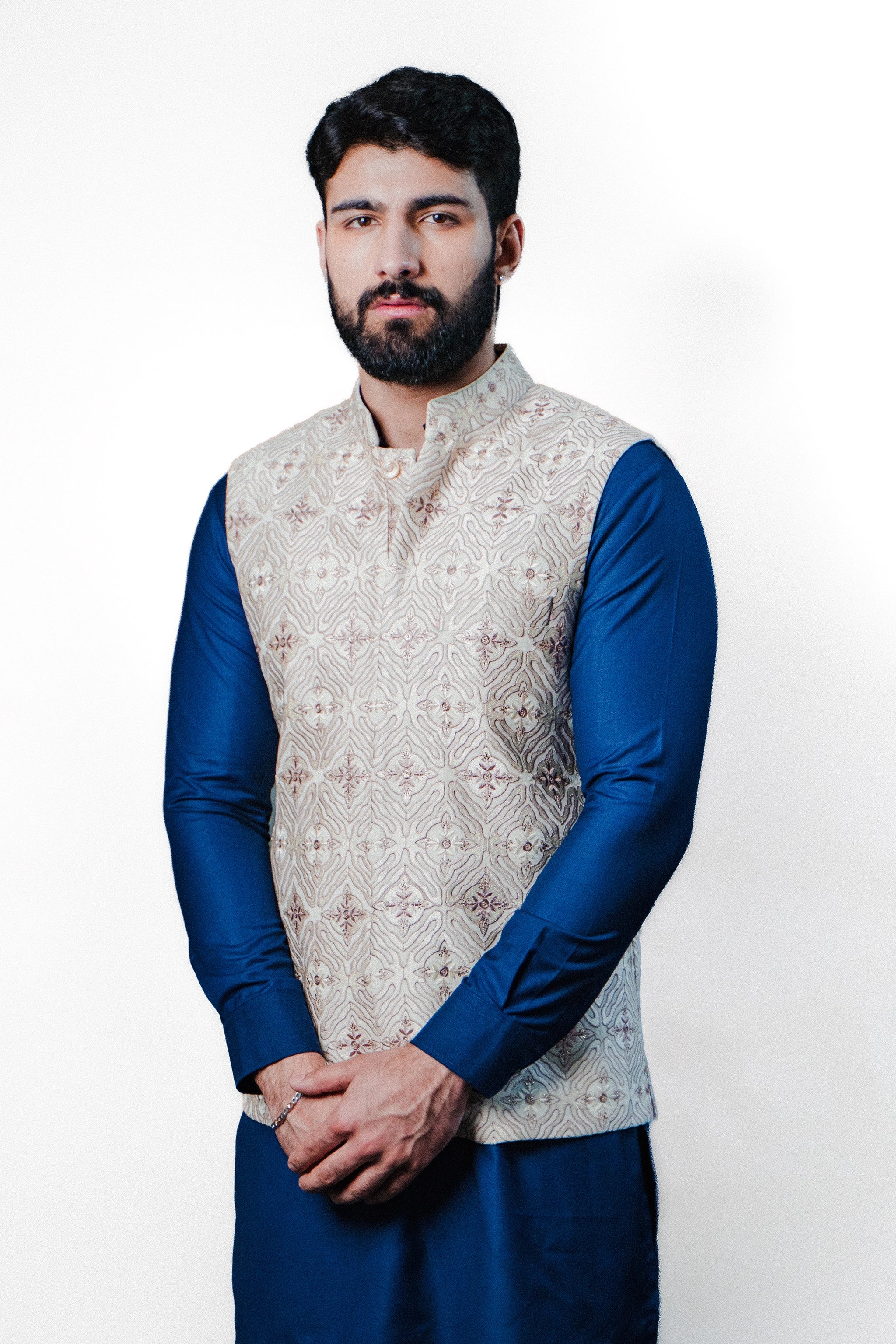 Rose Gold Nehru Jacket Set