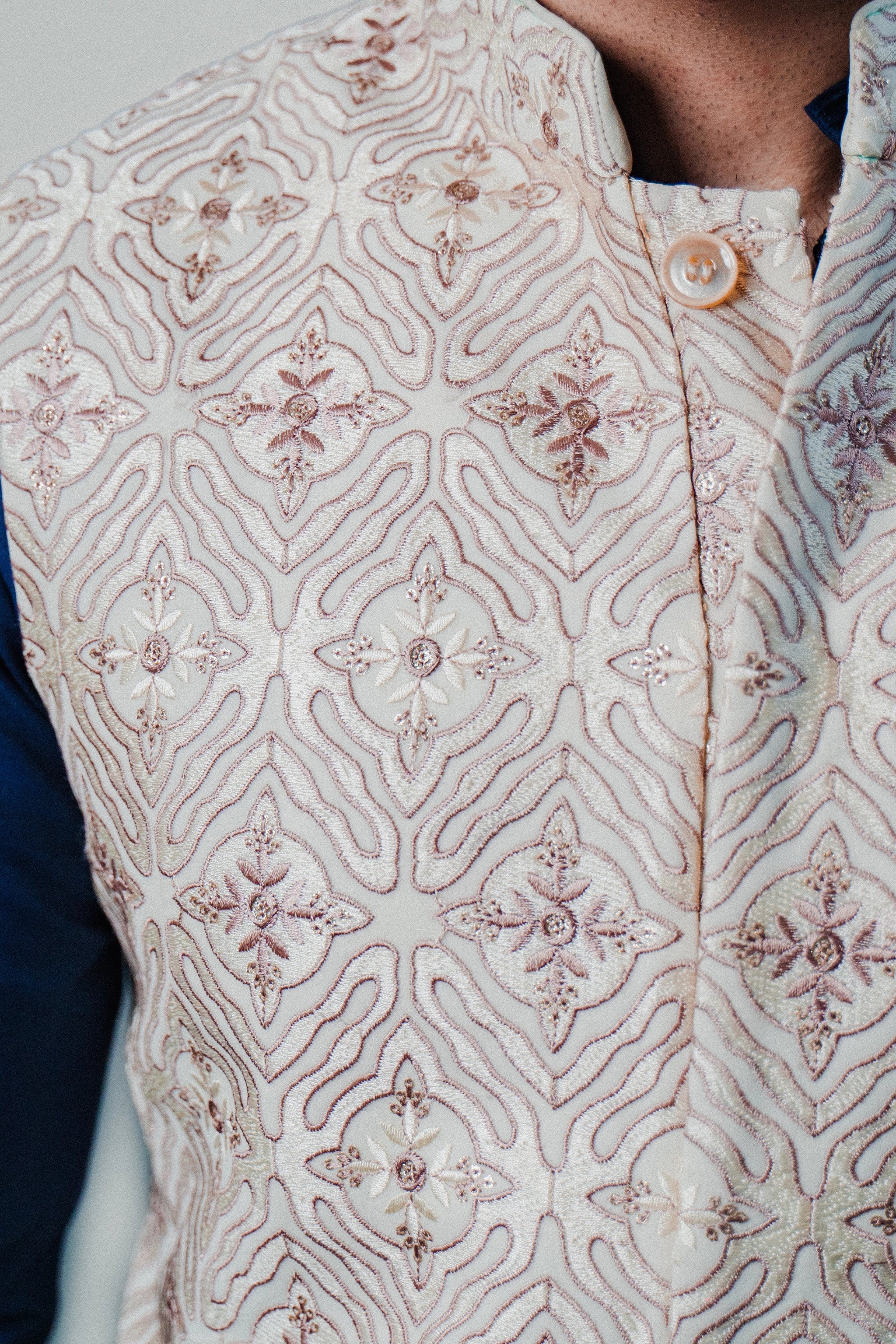 Rose Gold Nehru Jacket Set